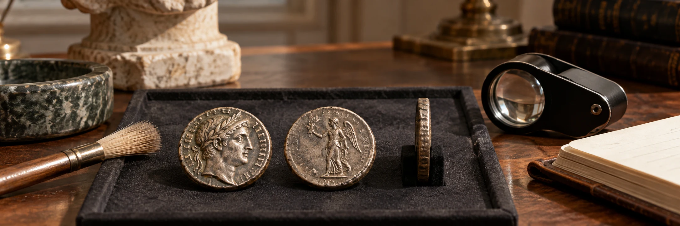 Ancient coin obverse, reverse, and edge details shown together