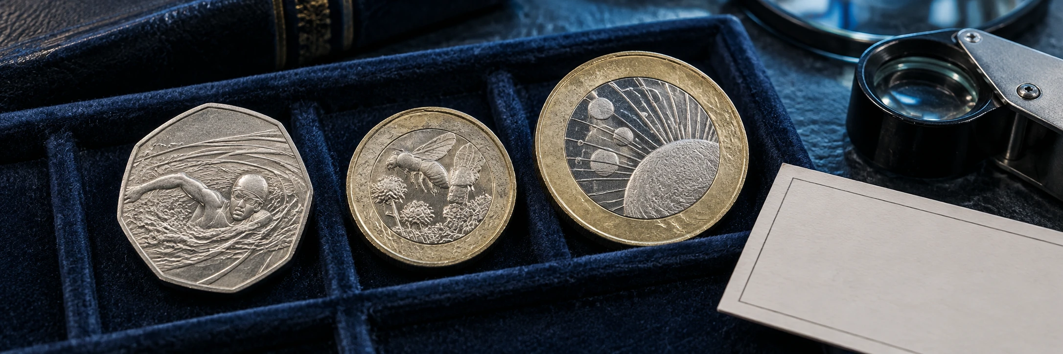 Commemorative British coin design compared with a structured reference record