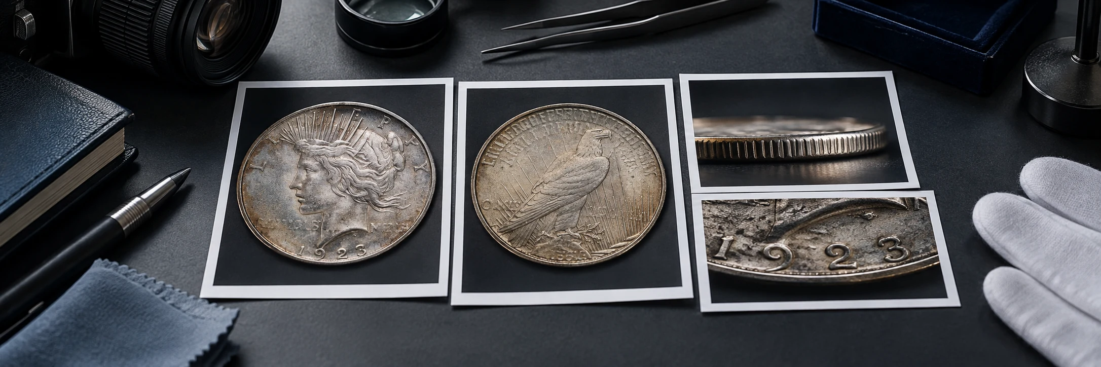 Obverse, reverse, and edge photos of the same coin