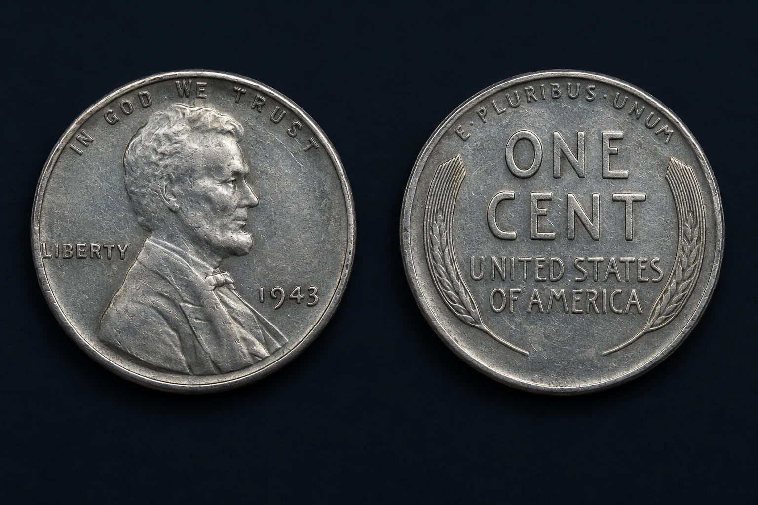 1943 Steel Penny obverse and reverse