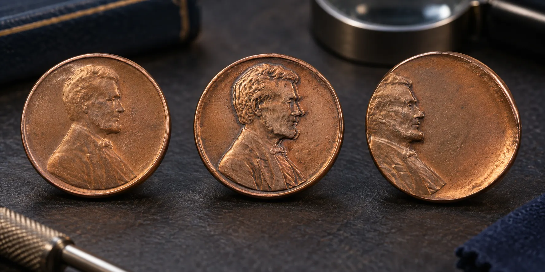 Educational comparison of coin condition and auction context