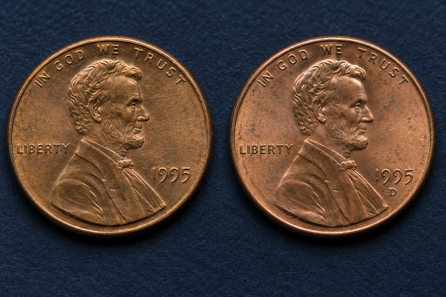 1982 Lincoln cents with no mint mark and D mint mark