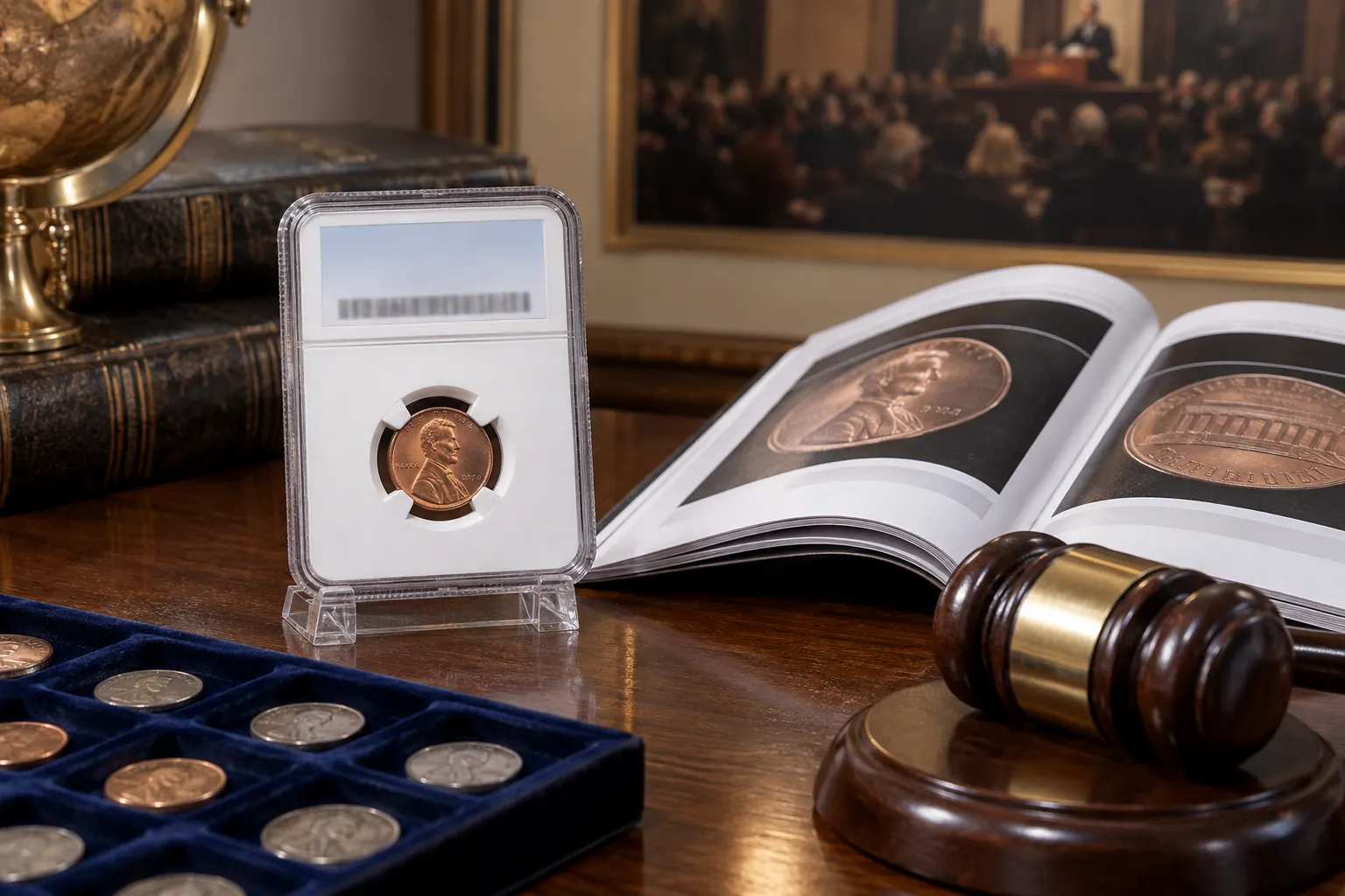 Auction context for a certified Lincoln cent
