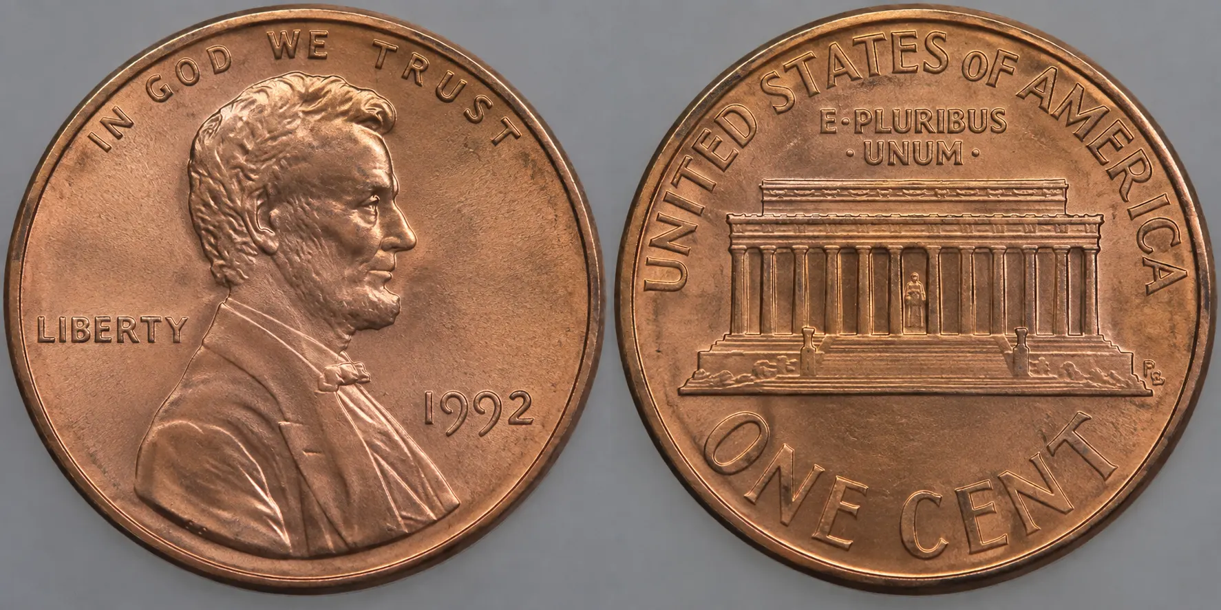 1992 Close AM penny with no mint mark