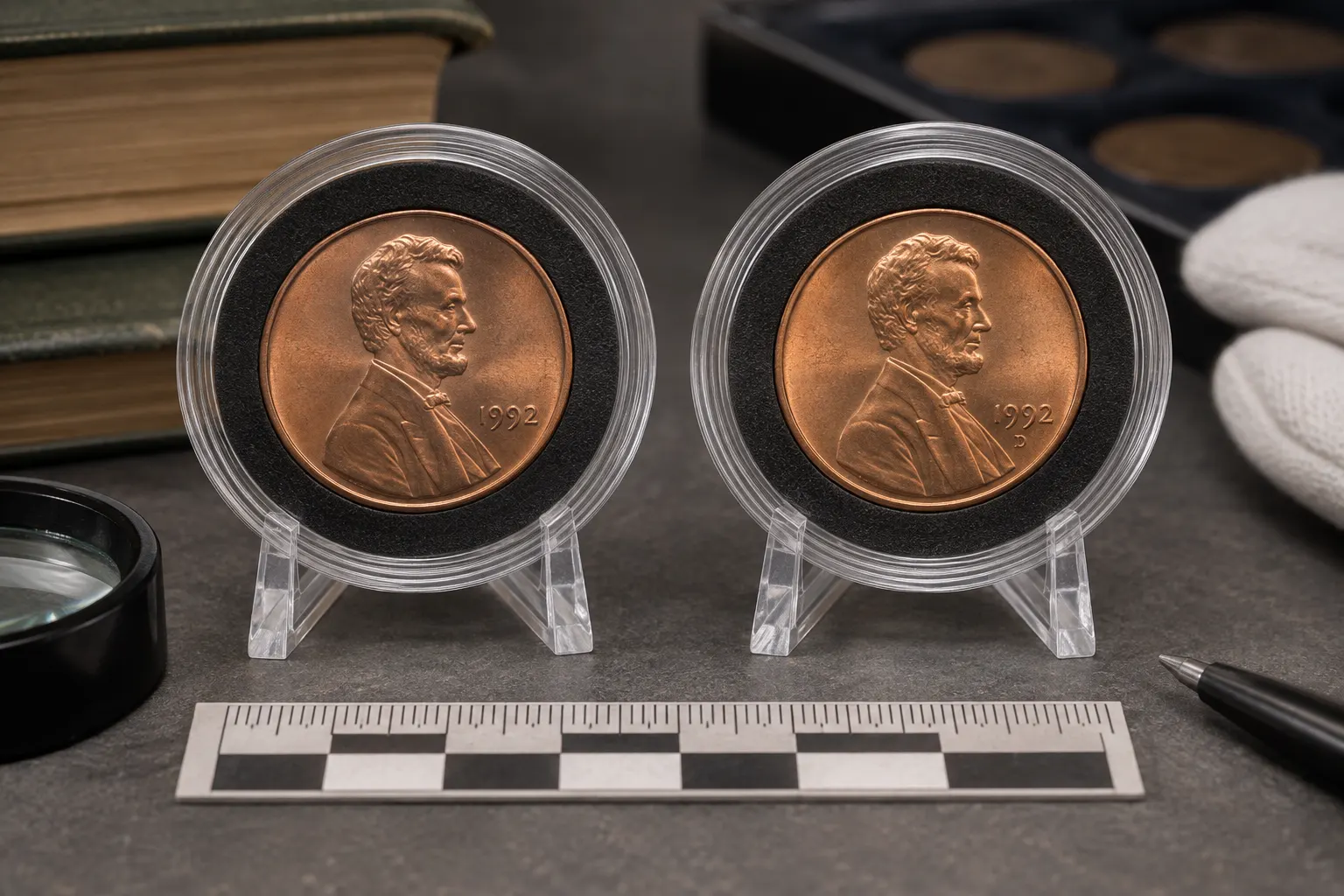 1992 and 1992-D Close AM penny value and color context