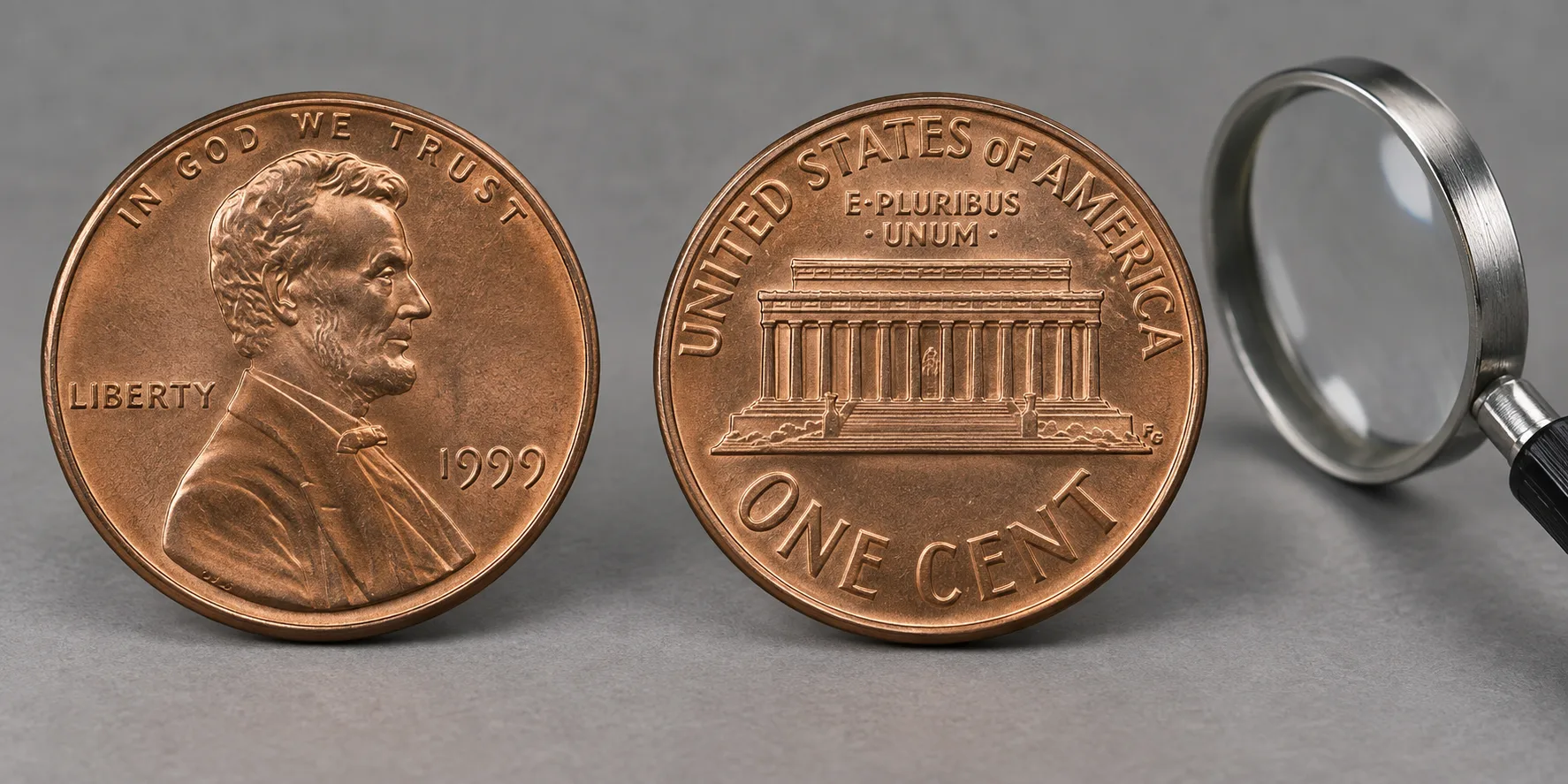 1999 Philadelphia Wide AM penny with no mint mark