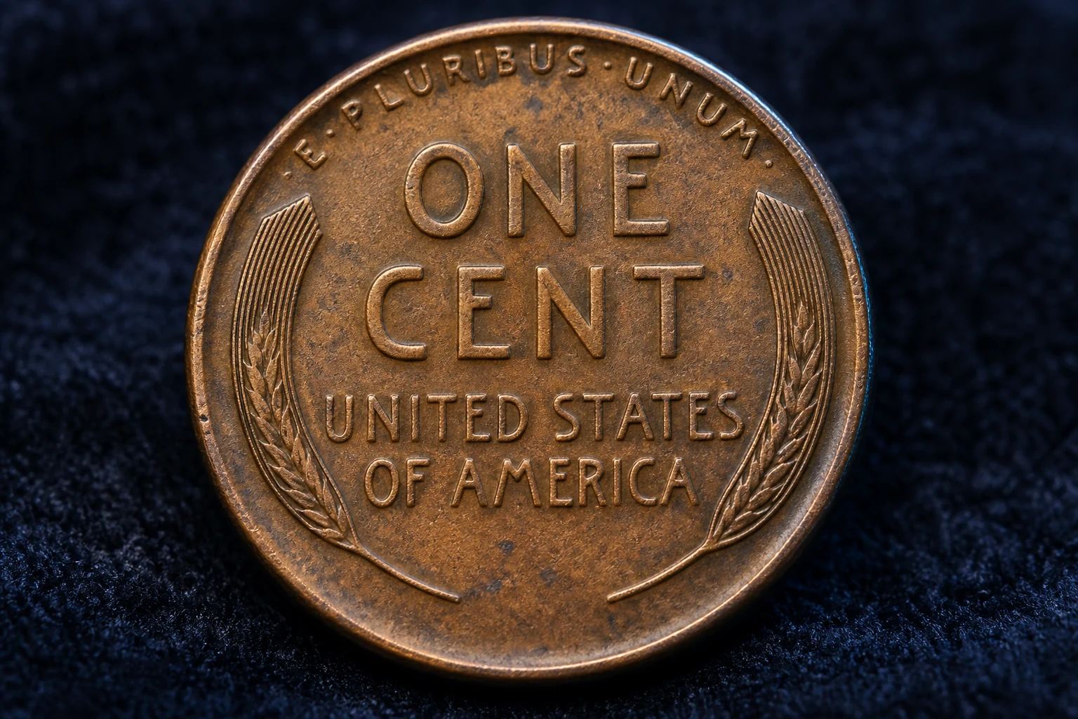1943 Bronze Penny reverse close-up
