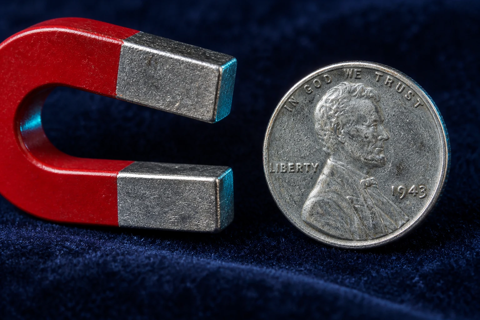 1943 Bronze Penny magnet test