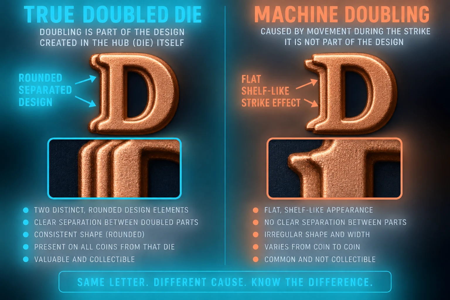 1958 Doubled Die versus machine doubling