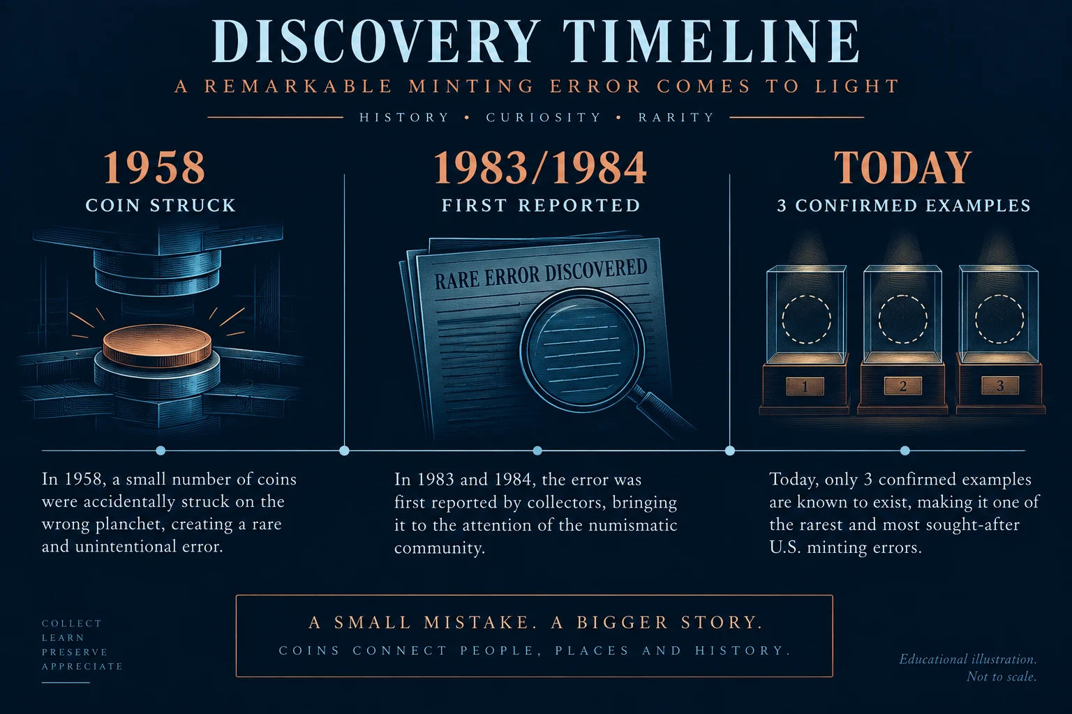 1958 Doubled Die discovery timeline from 1958 to 1983 1984