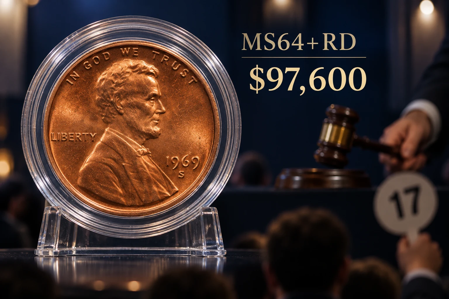 1969-S Doubled Die Penny MS64 plus RD auction result