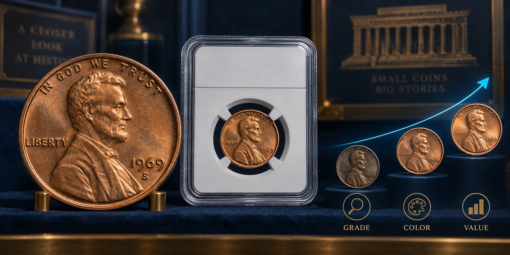 1969-S Doubled Die Penny value by grade and color