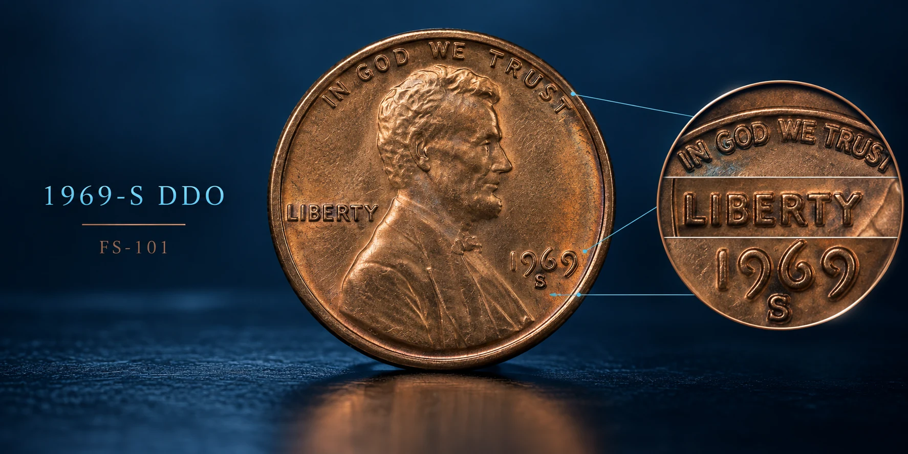 1969-S Doubled Die Penny obverse FS-101