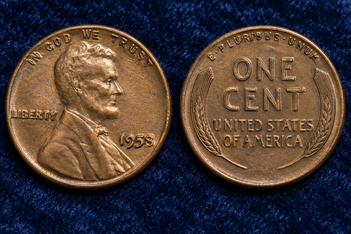 1958 Double Die Penny obverse and reverse