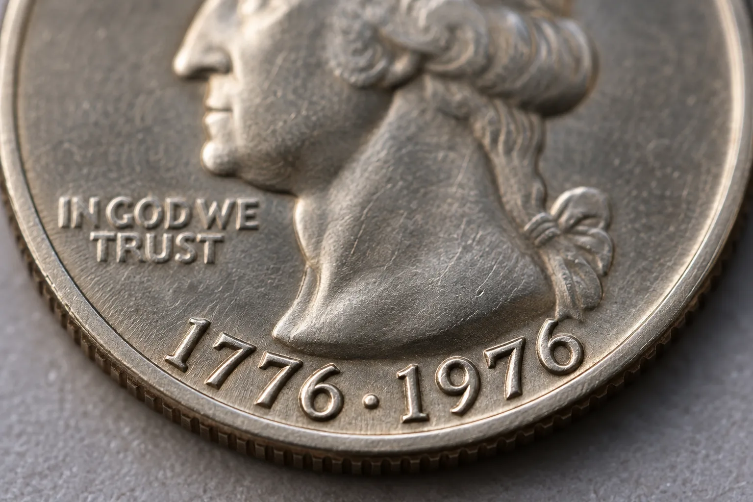 1776-1976 dual date on a Bicentennial Quarter