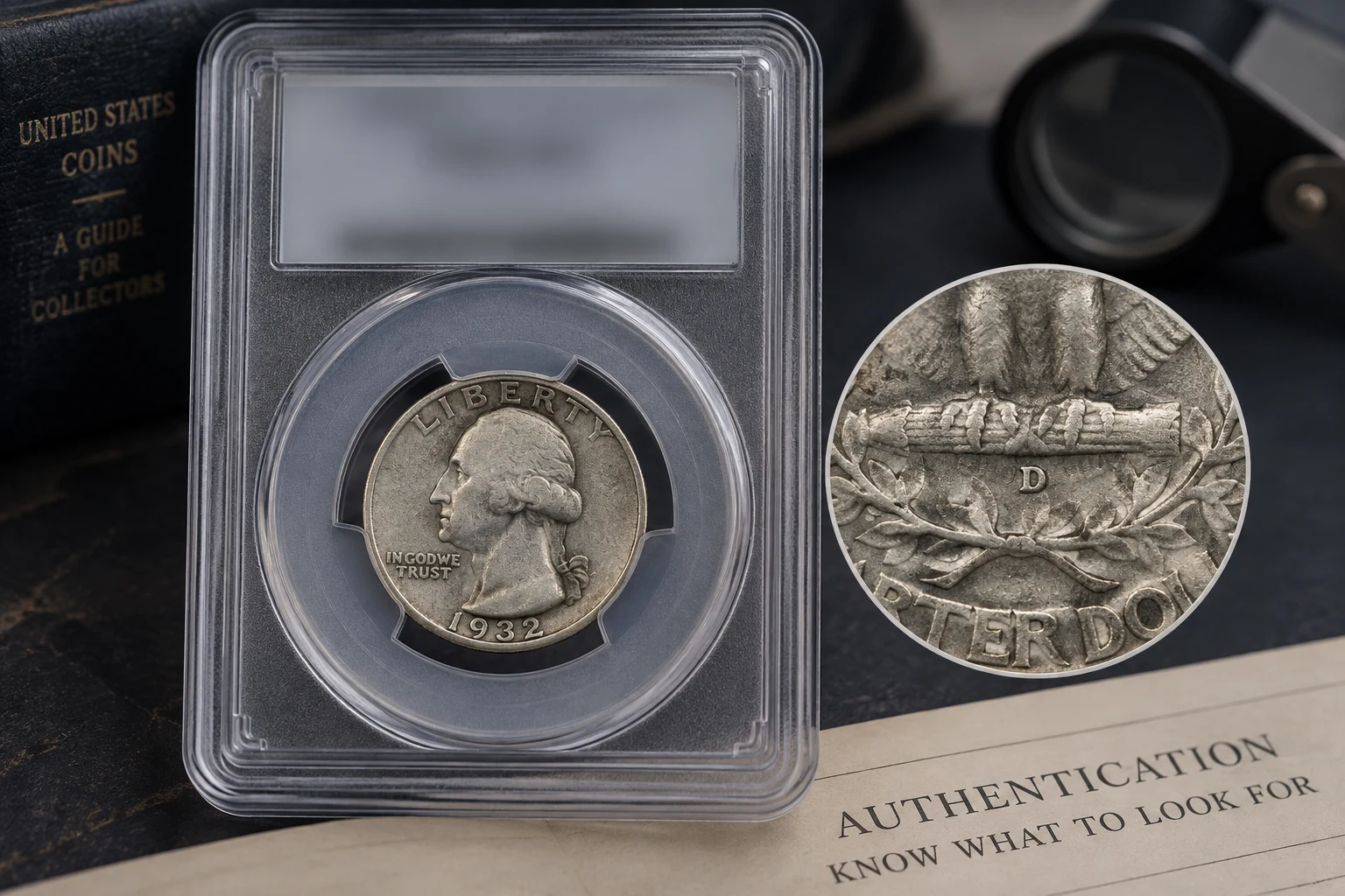 genuine 1932-D quarter mint mark reference for authentication
