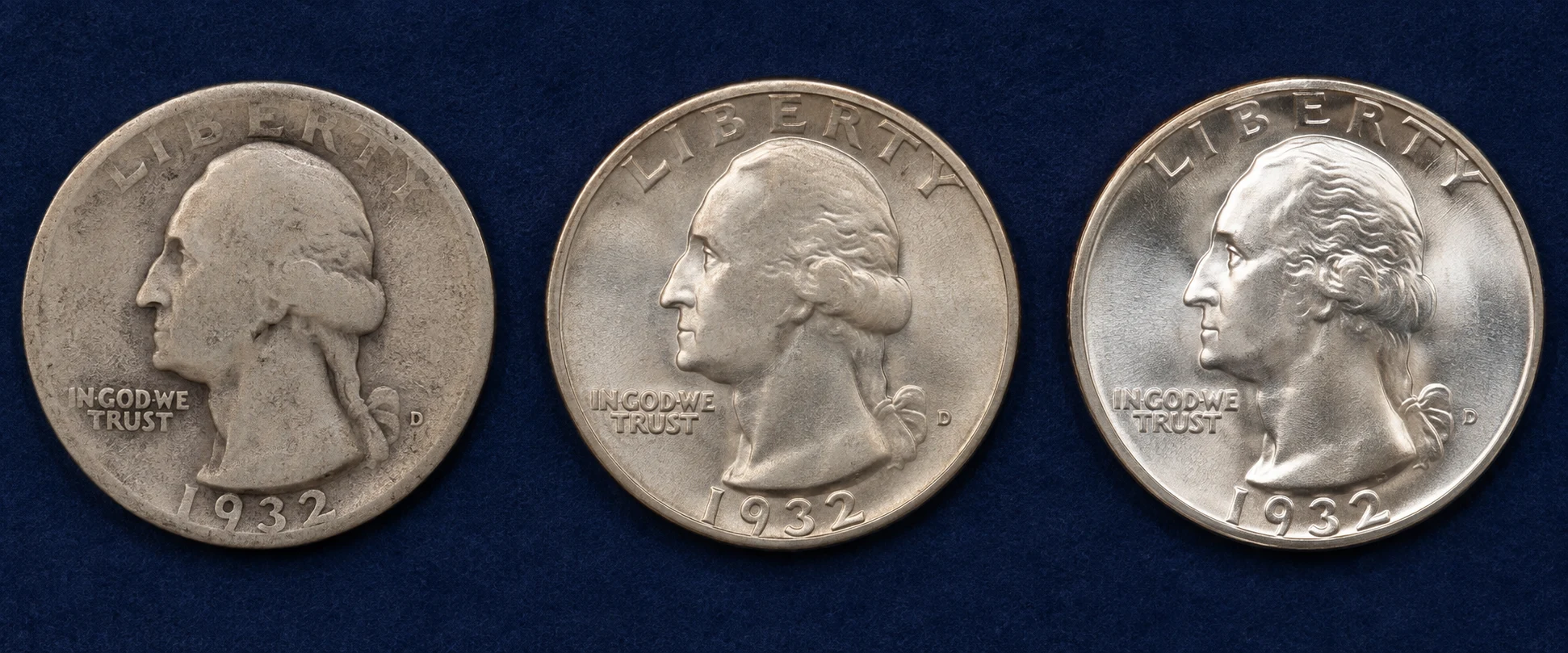 1932-D quarter value by condition