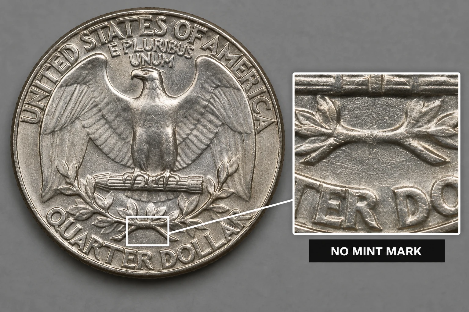1964 Washington quarter with no mint mark