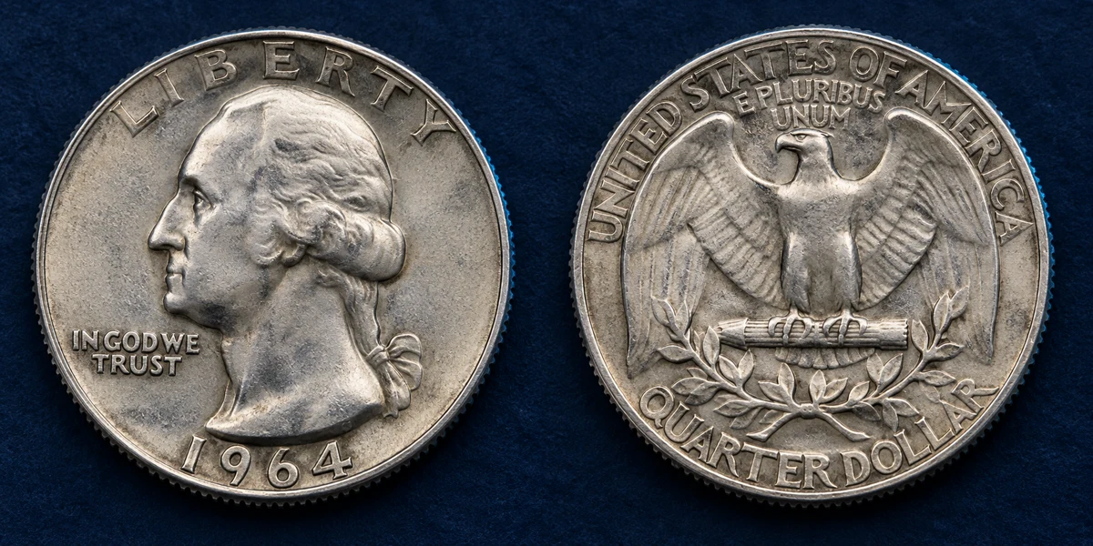 1964 Washington Quarter obverse and reverse