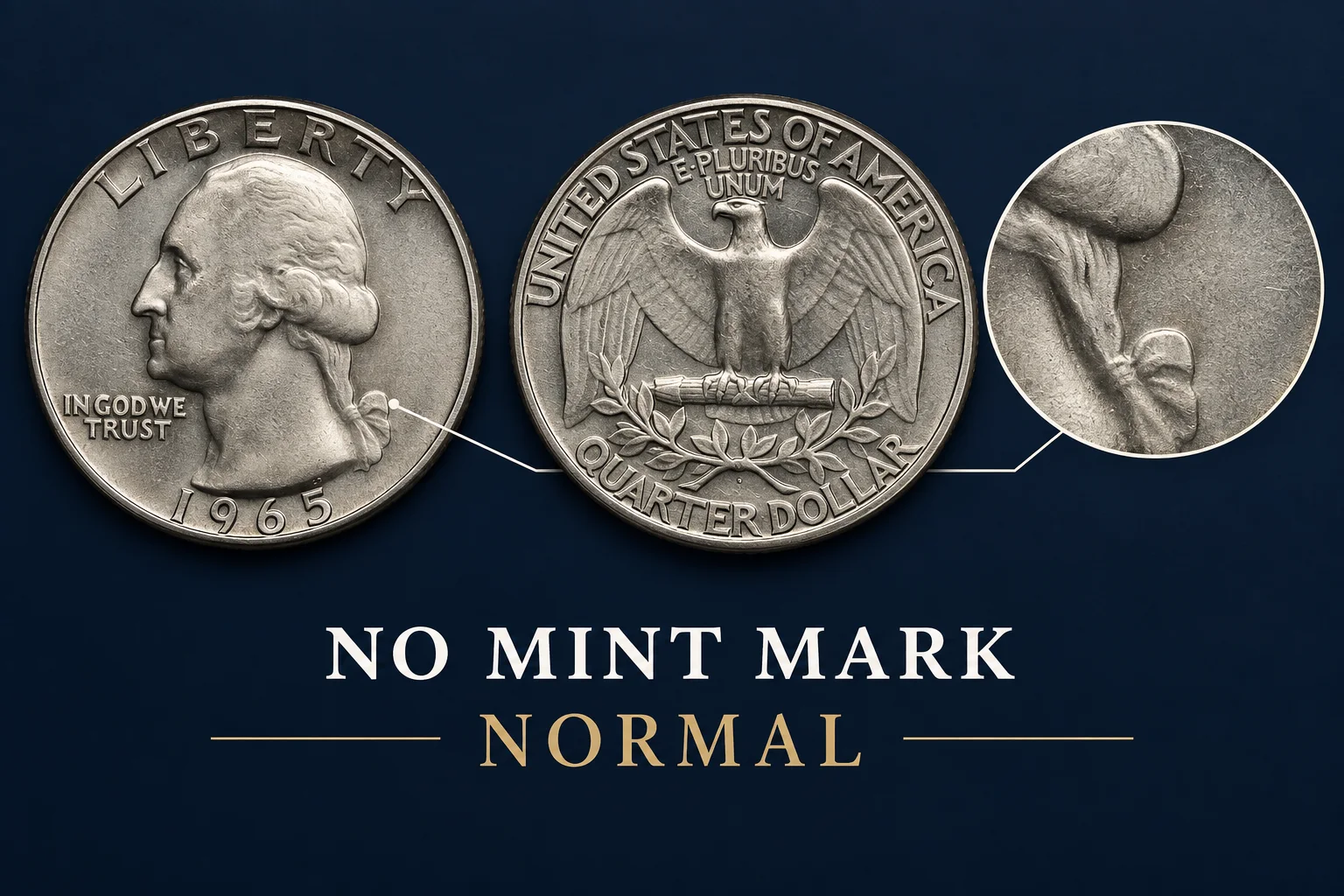 1965 Washington quarter with no mint mark