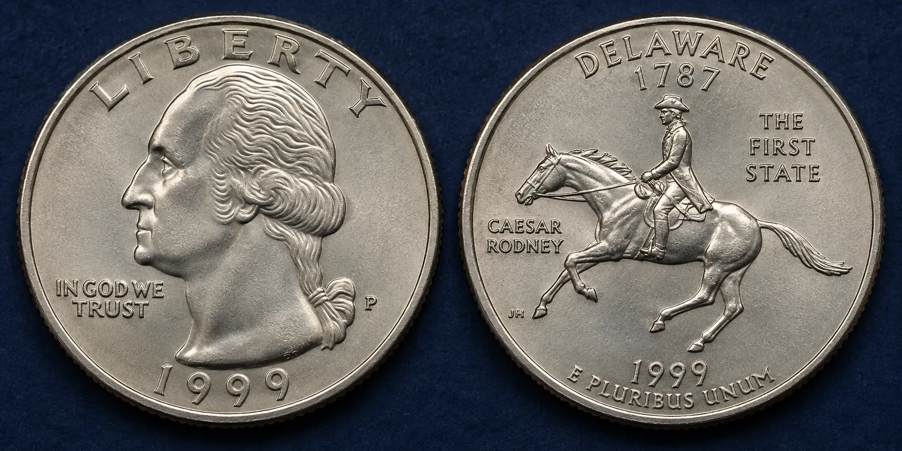 1999 Delaware Quarter obverse and reverse editorial reference