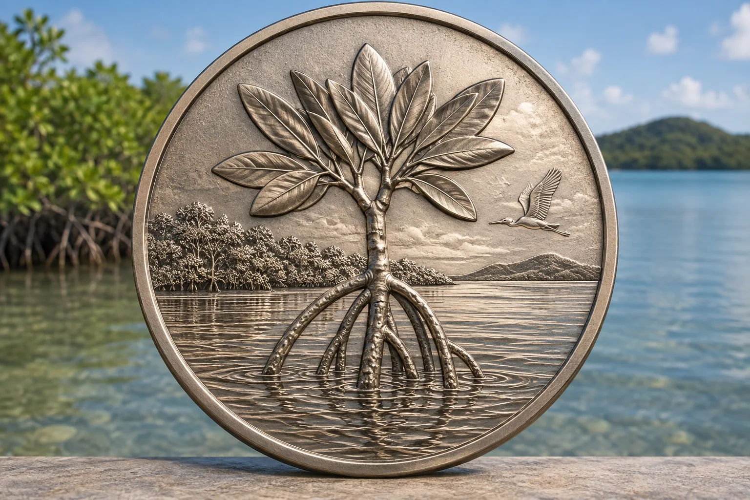 Editorial Salt River Bay 2020 W quarter design with red mangrove