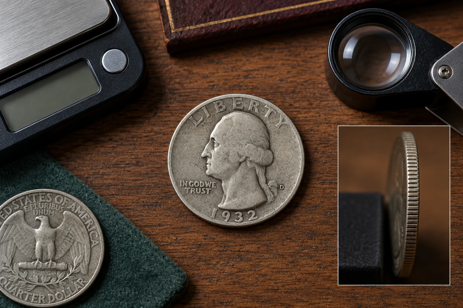 how to identify a 1932-D quarter by date mint mark and edge