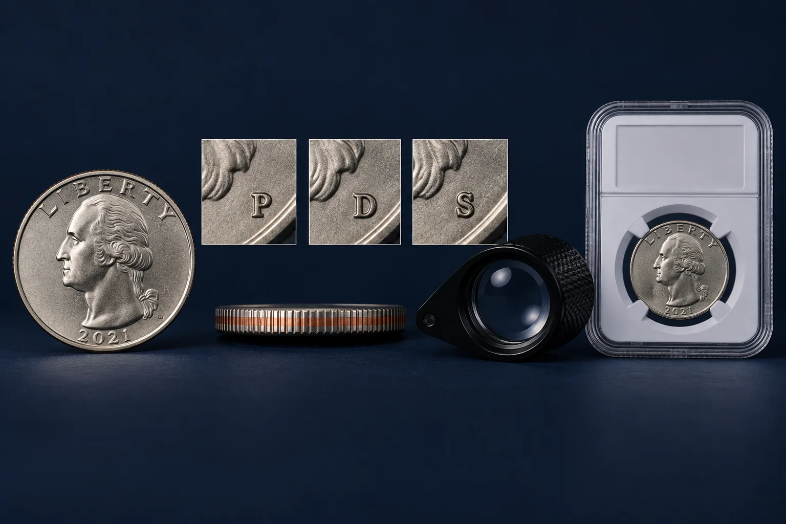 Editorial workflow for identifying a valuable 2021 Crossing the Delaware quarter