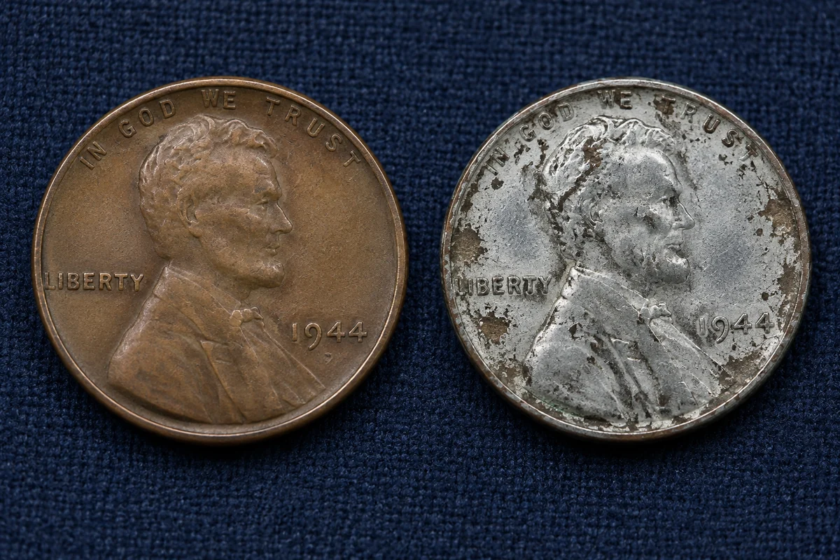 1944 Wheat Penny plating and surface alteration screening