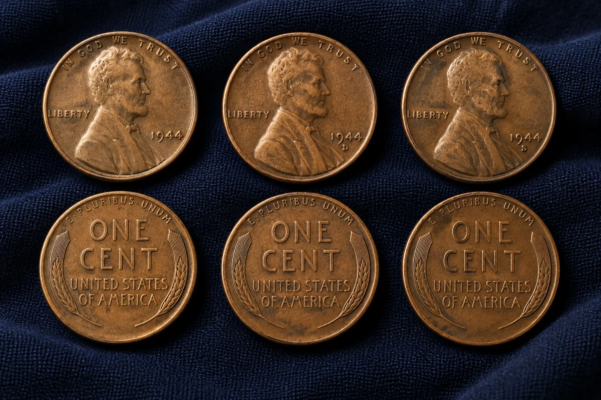 1944 Wheat Penny value by mint mark