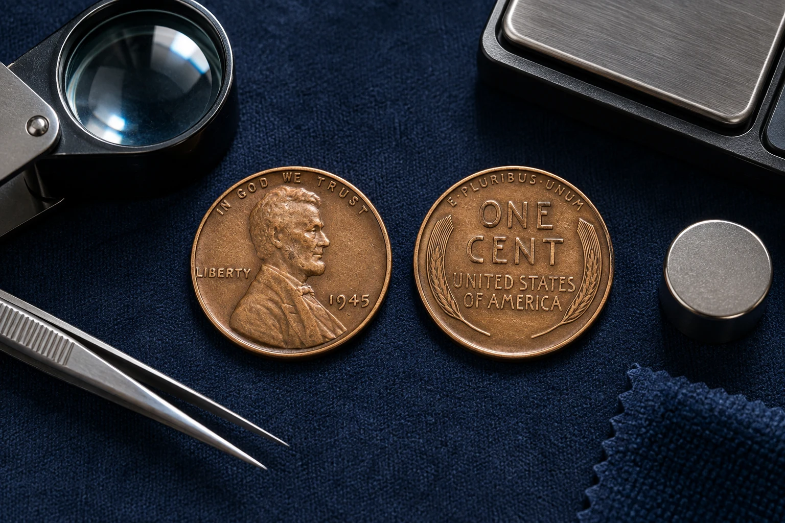 How to identify a 1945 Wheat Penny by date mint mark and reverse